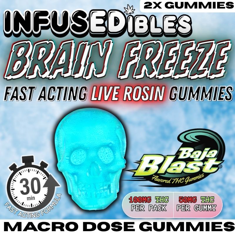 Brain Freeze – Macro Dose Live Rosin THC Gummies | 100mg THC