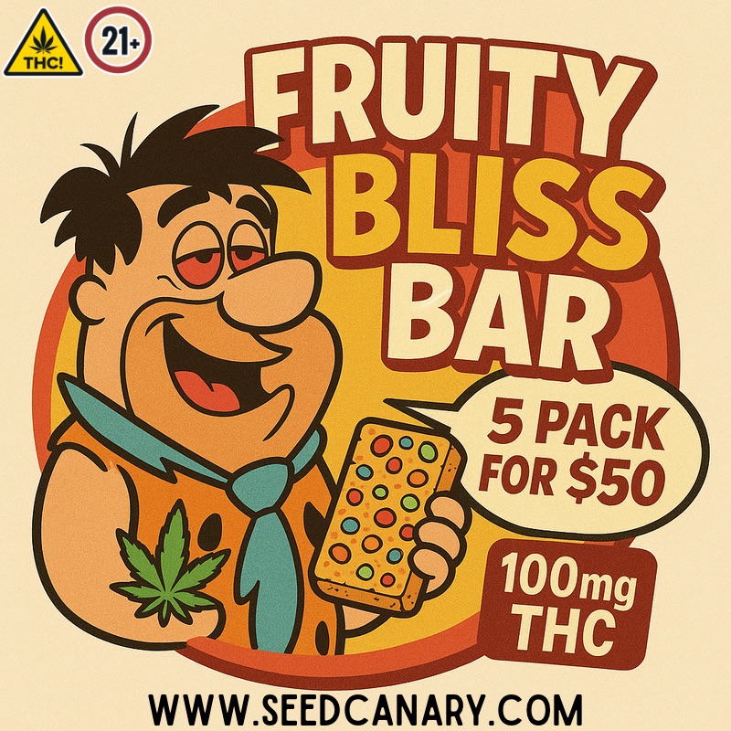 Fruity Bliss Bars – THC Infused Fruity Pebbles Cereal Bars | 5 PACK