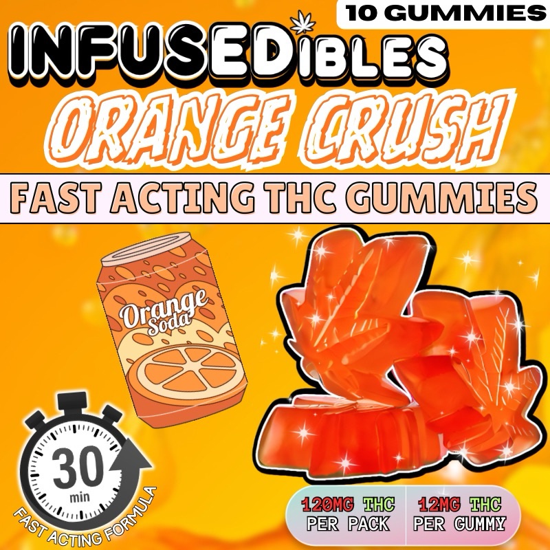 FAST ACTING - Orange Crush Gummies - 120mg THC