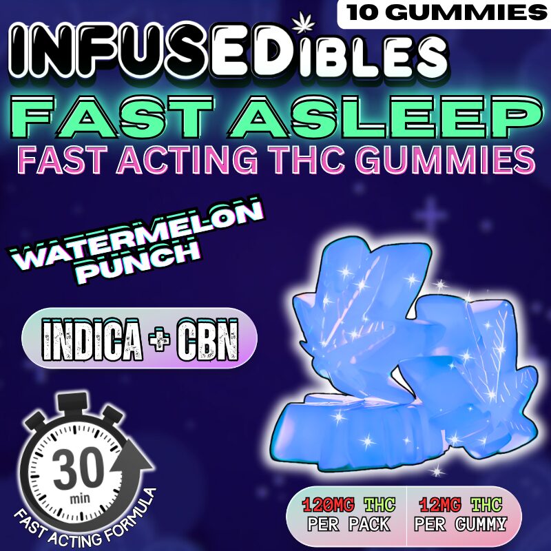 FAST ACTING – Fast Asleep THC Gummies | 120mg THC